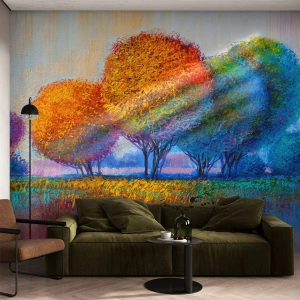 Tapet Autoadeziv Deluxe Sticker - Coroanele culorilor - Abstracția, Peisaj, Copaci - 200x140 cm