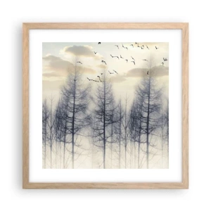 Poster în ramă de stejar deschis - Spiritele pădurii - 40x40 cm