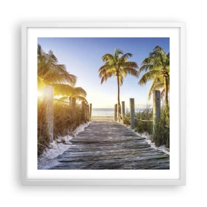 Poster în ramă albă - Direct în paradis - 50x50 cm
