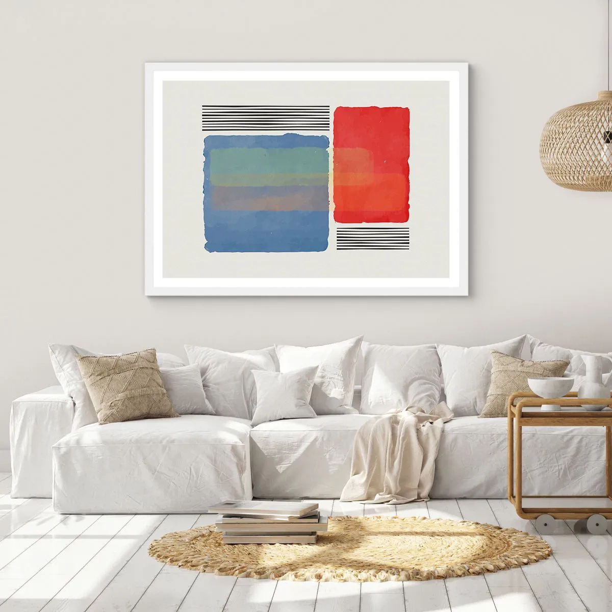 Poster în ramă albă - Spiritul și litera geometriei - 100x70 cm