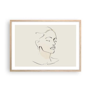 Poster în ramă de stejar deschis - Cu o linie sigură - 70x50 cm