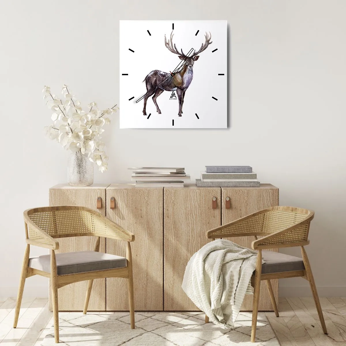 Ceas de perete - Ceas pe sticlă - Regele pustietății nordice - 40x40 cm