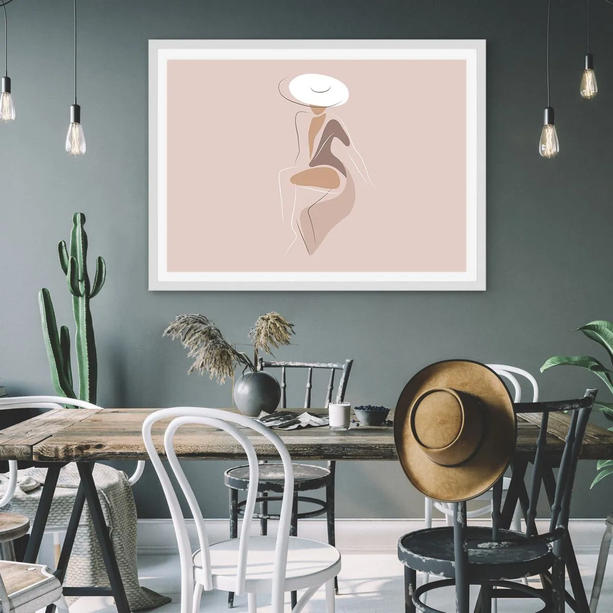 Poster în ramă albă - O doamnă adevărată - 50x40 cm