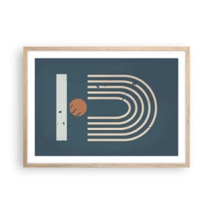 Poster în ramă de stejar deschis - Geometrie în funcție de rodie - 70x50 cm