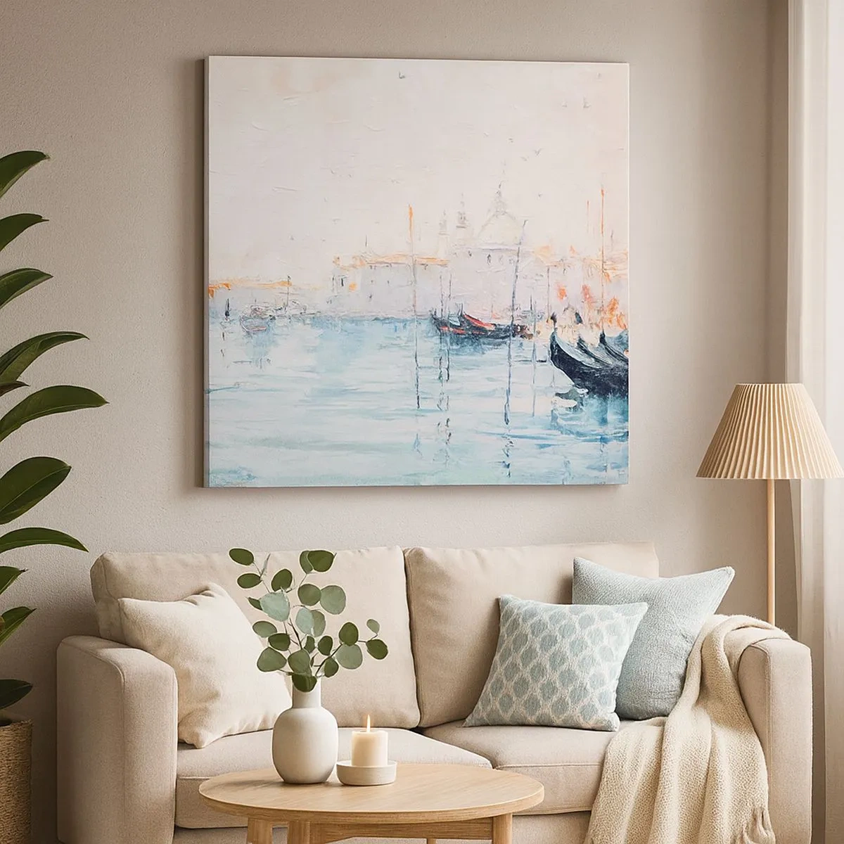 Tablou pe pânză - În spatele apei, în spatele ceții - 30x30 cm