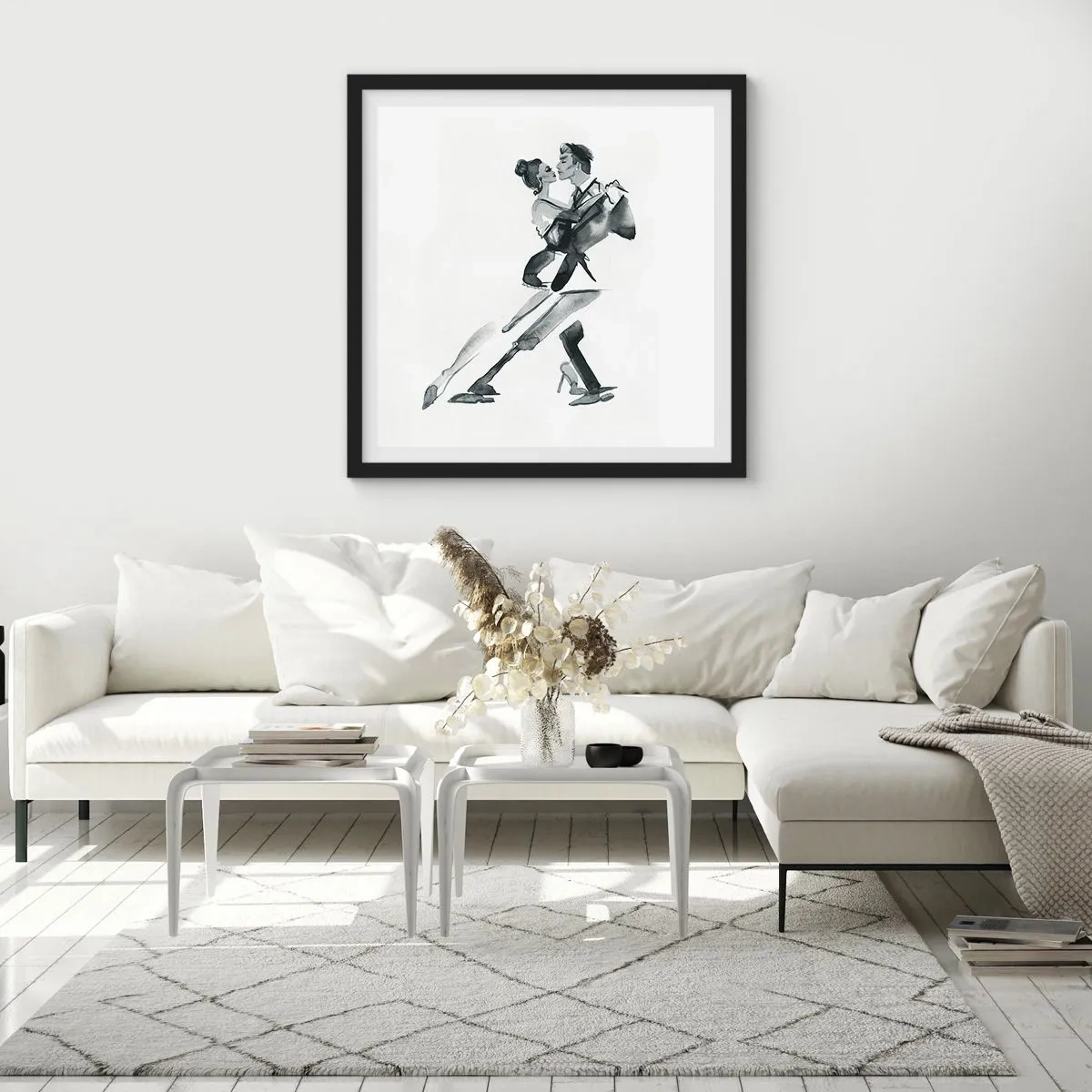 Poster în ramă neagră - Într-un ritm - 60x60 cm
