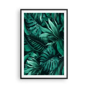 Poster în ramă neagră - Profunzimea verdelui tropical - 61x91 cm