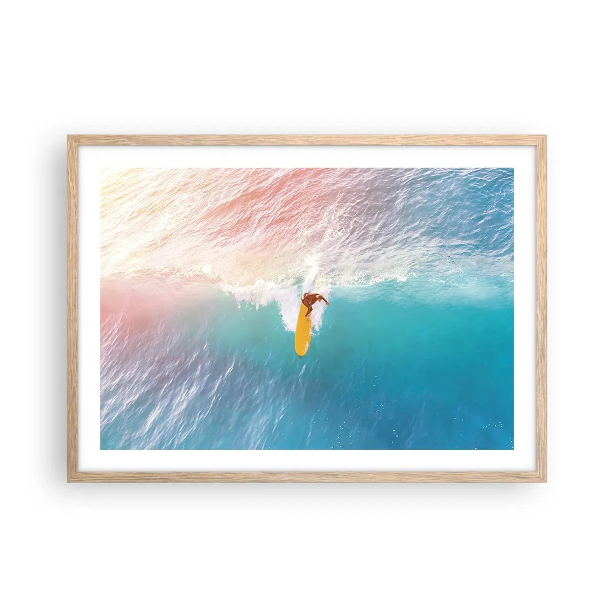Poster în ramă de stejar deschis - Călărețul oceanului - 70x50 cm