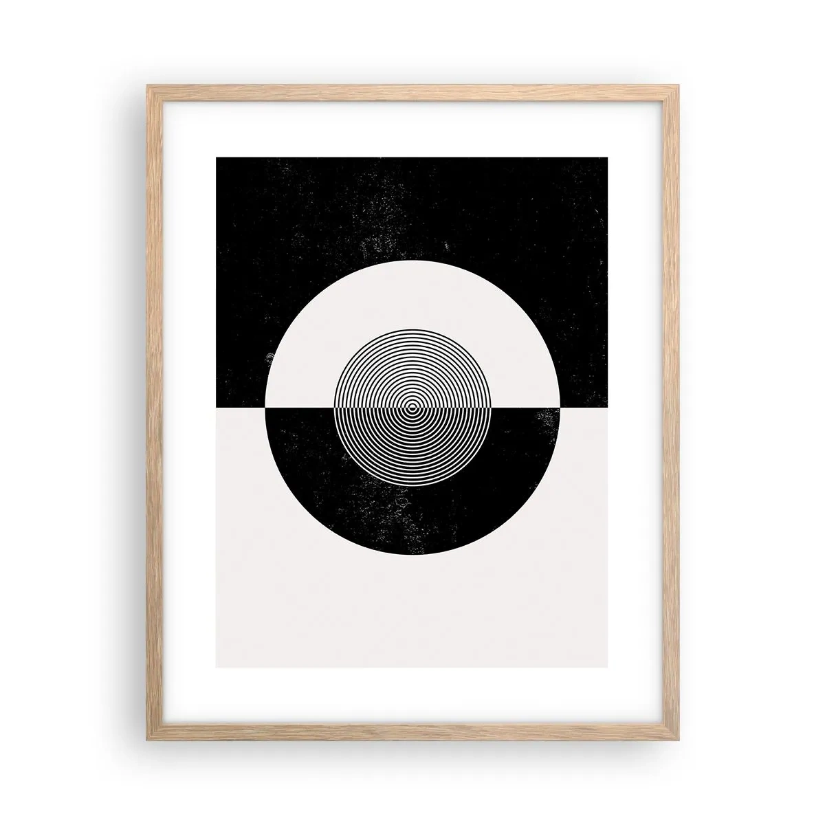 Poster în ramă de stejar deschis - Armonie în alb și negru - 40x50 cm