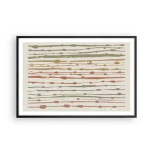Poster în ramă neagră - Notația culorilor muzicale - 91x61 cm