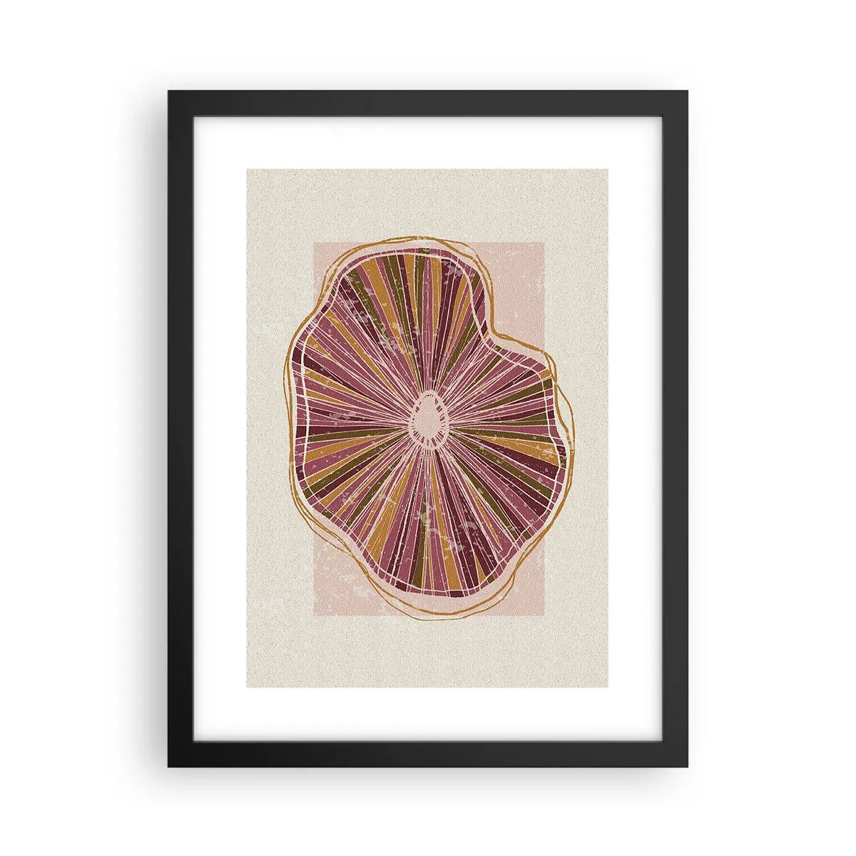 Poster în ramă neagră - Abstracția radială - 30x40 cm