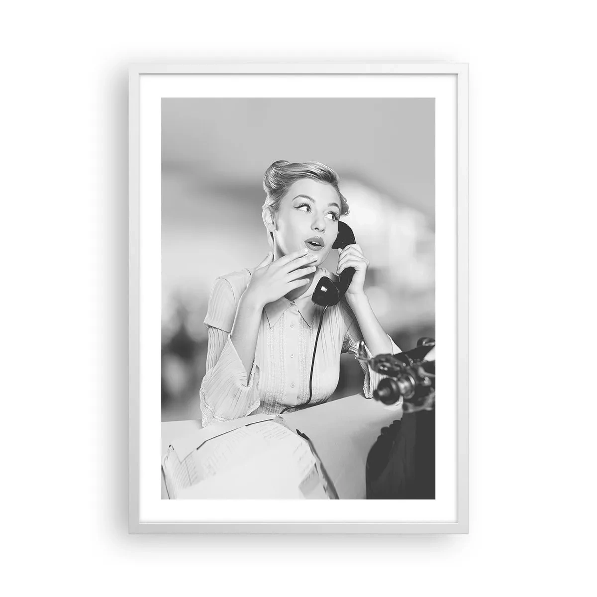 Poster în ramă albă - Bună ziua, suntem în anii '50. - 50x70 cm
