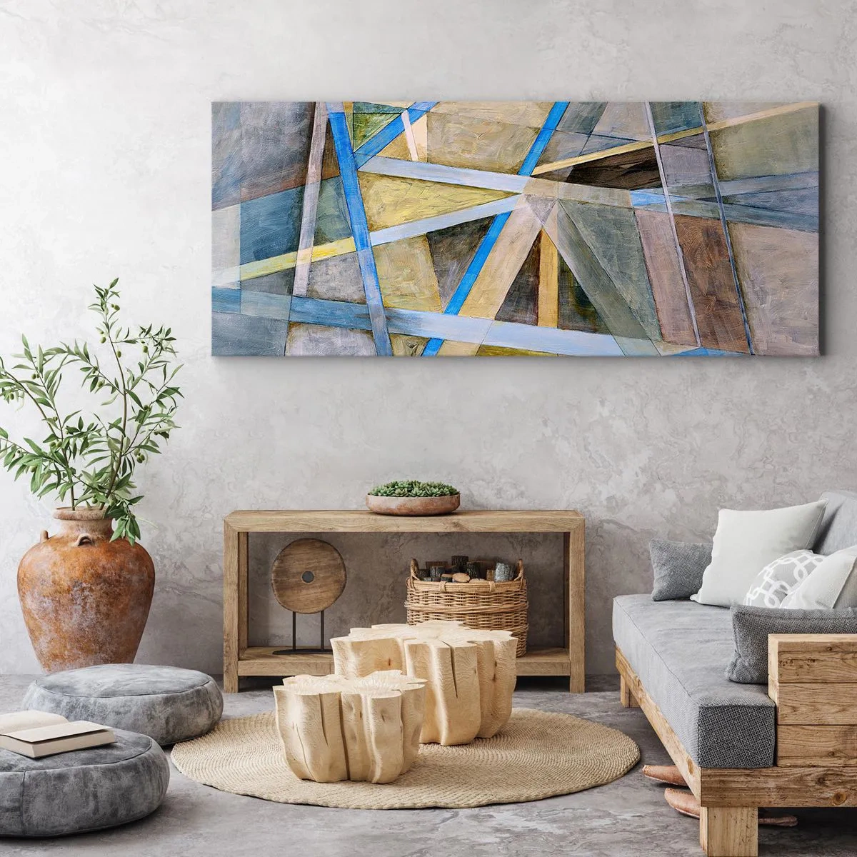Tablou pe pânză - Drept sau de-a curmezișul? - 100x40 cm