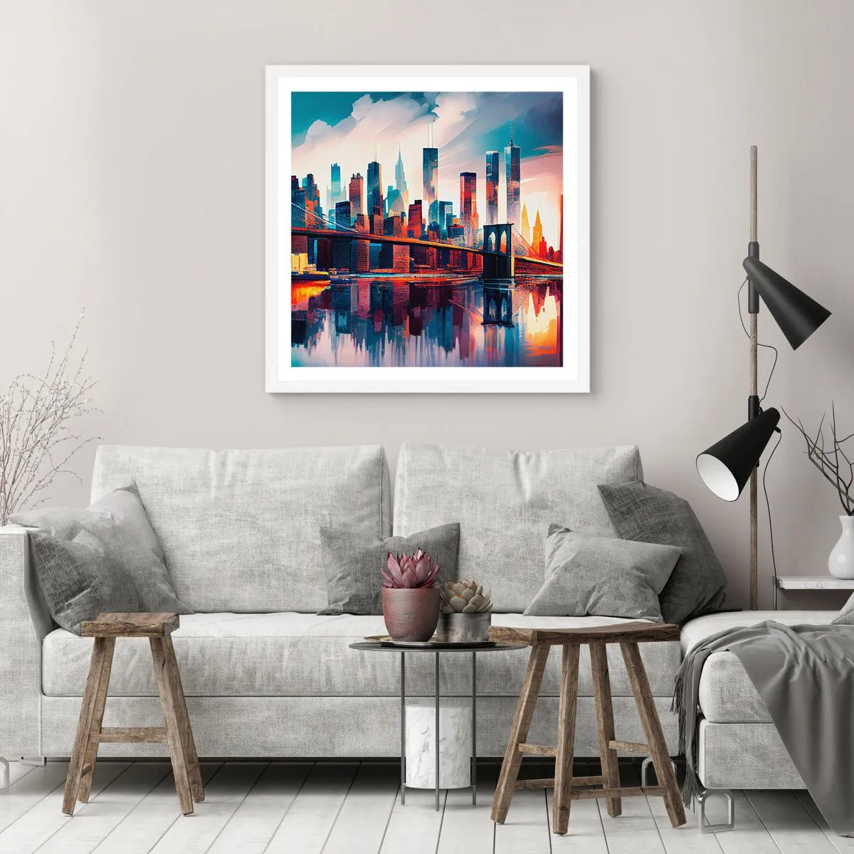 Poster în ramă albă - New York fenomenal - 60x60 cm
