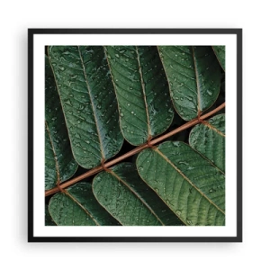 Poster în ramă neagră - Într-un ritm verde - 60x60 cm