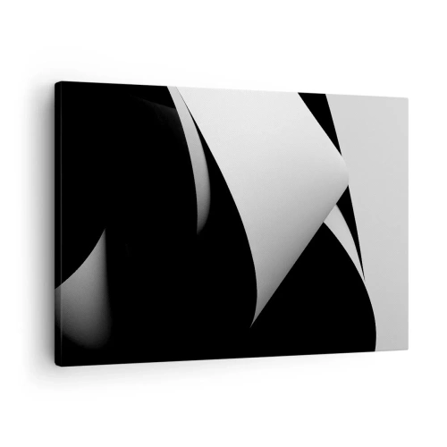 Tablou pe pânză Canvas - Forme abstracte în alb și negru cu contraste izbitoare - 70x50cm - Planuri de lumină din adâncurile umbrelor - Decorațiune modernă pentru perete pentru living și dormitor ARTTOR