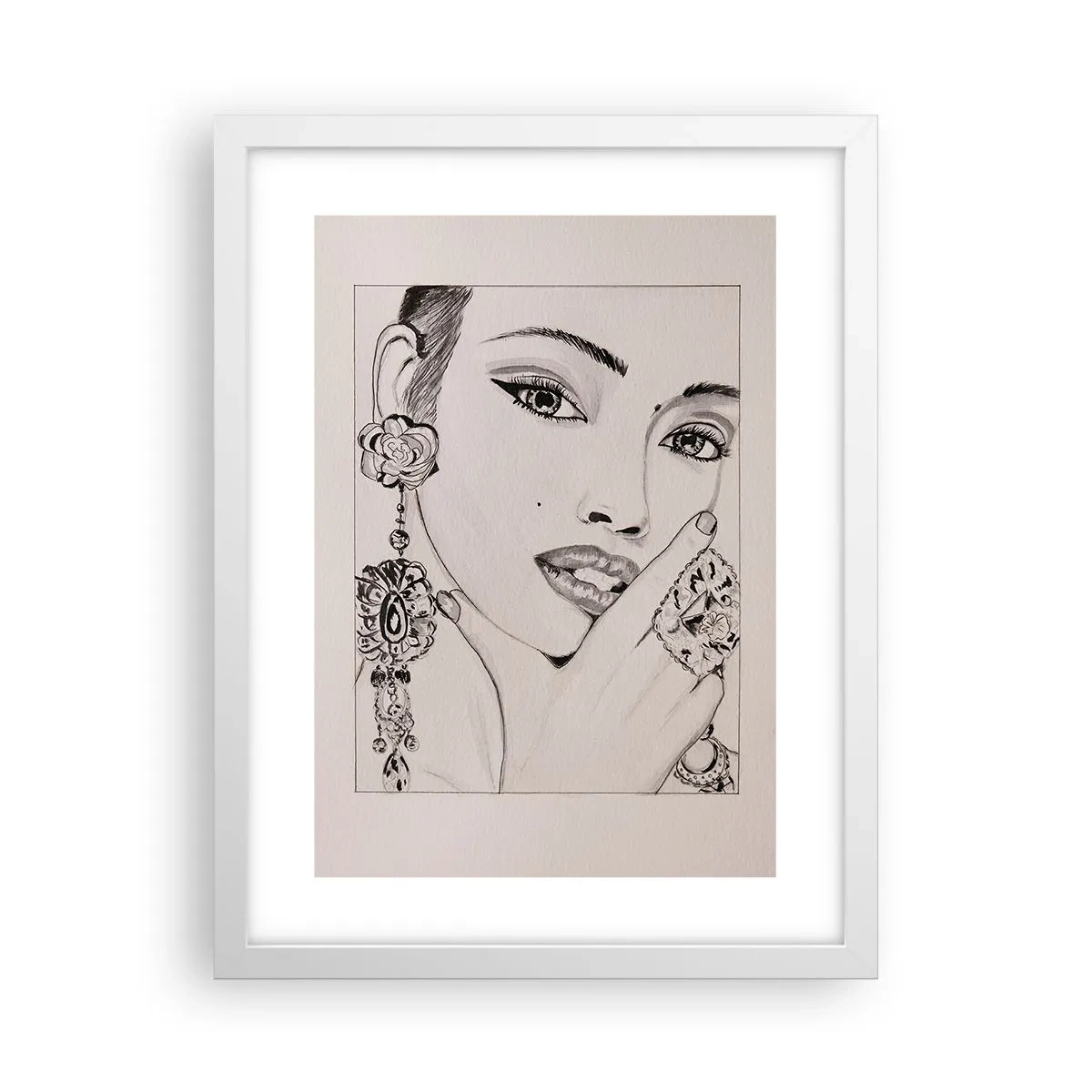 Poster în ramă albă - Cea mai frumoasă bijuterie - 30x40 cm