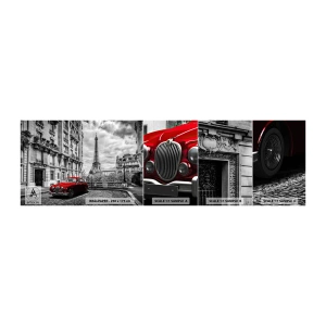 Mostră tapet autocolant Deluxe Sticker - Prădător în oraș - Oraș, turnul Eiffel, Paris - 100x30 cm