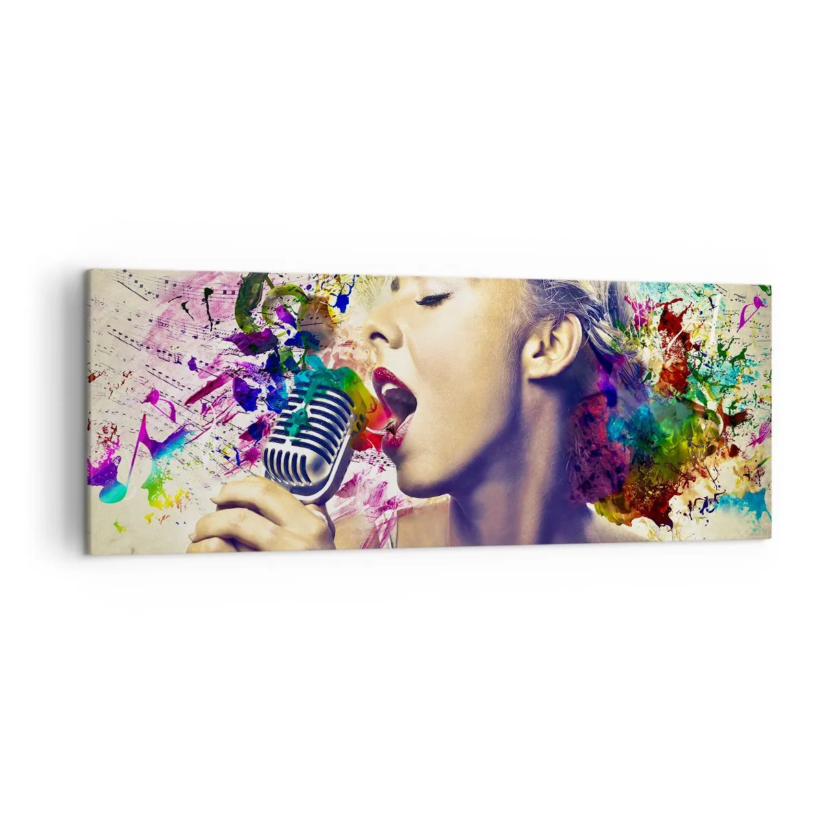 Tablou pe pânză - Pictează lumea cu vocea ta - 140x50 cm