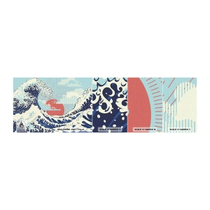 Mostră tapet autocolant Deluxe Sticker - Din inspirații japoneze - Abstracția, Valul mării, Mare - 100x30 cm