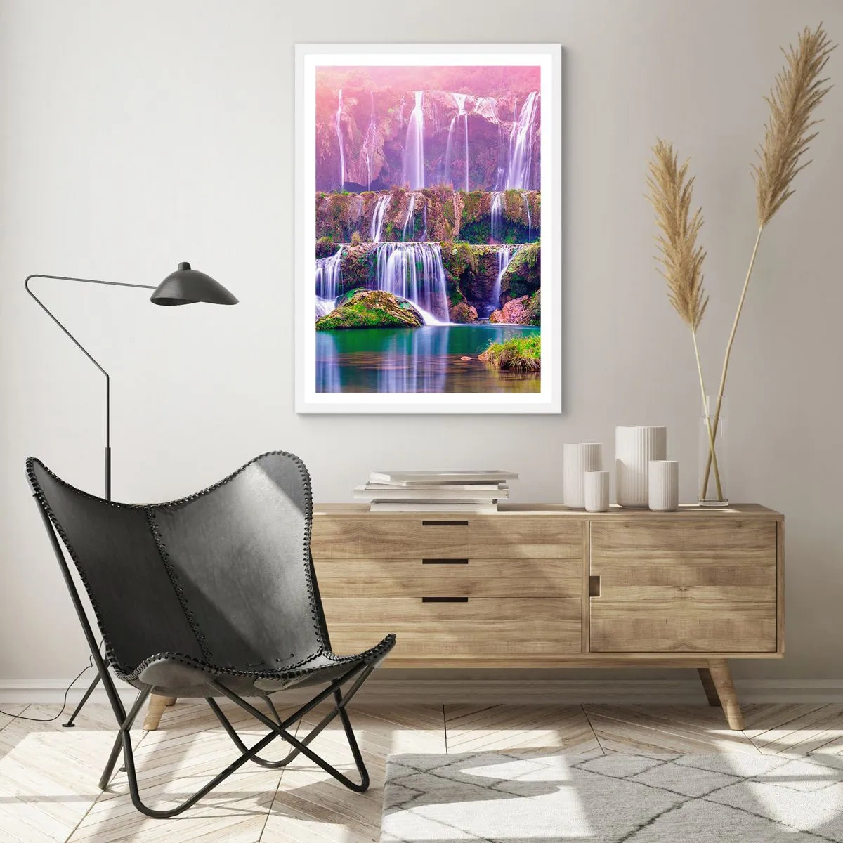 Poster în ramă albă - Scara către cer - 70x100 cm