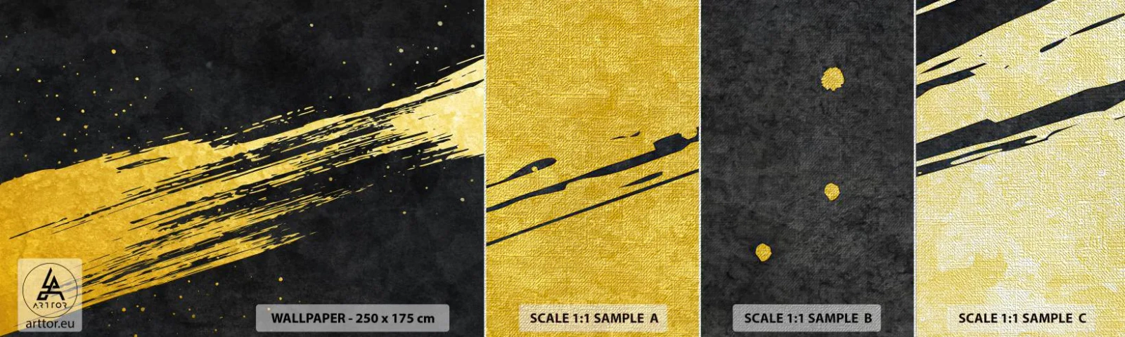 Mostră tapet Premium Canvas - Salt în hiperspațiu - Art Deco, Elegant, Întuneric - 100x30 cm