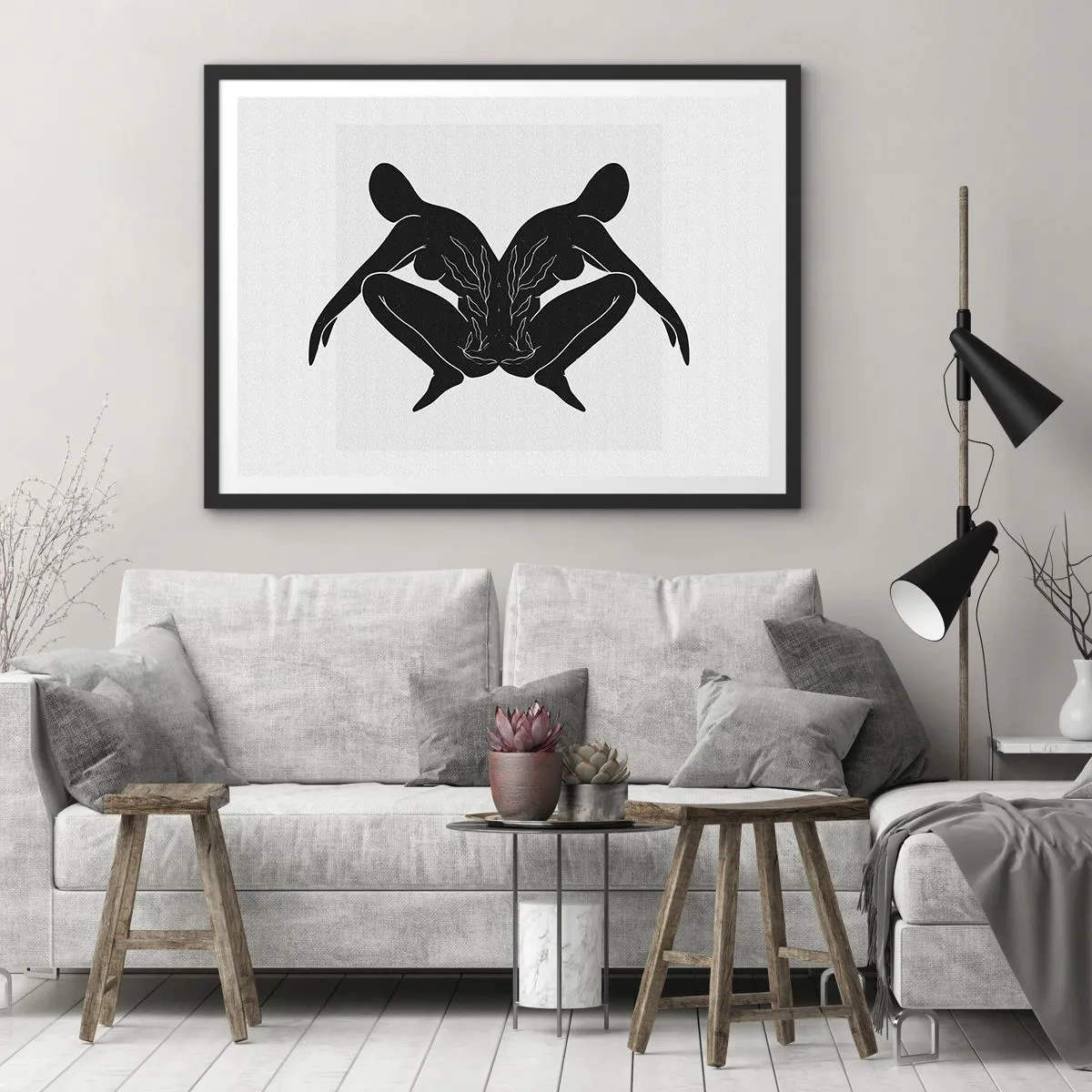 Poster în ramă neagră - Suflet comun - 70x50 cm