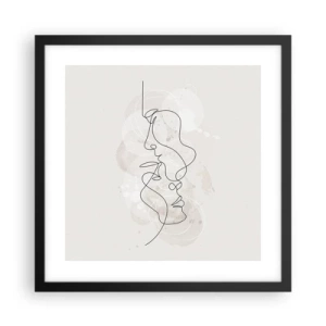 Poster în ramă neagră - Încurcați într-o îmbrățișare - 40x40 cm