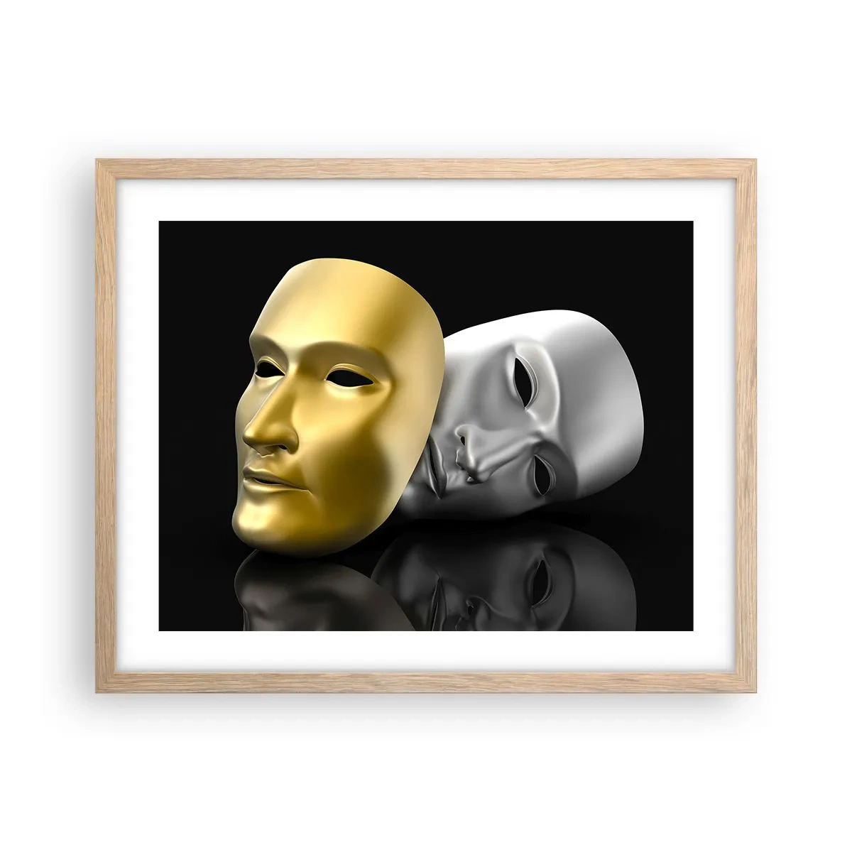 Poster în ramă de stejar deschis - Viața este teatru - 50x40 cm