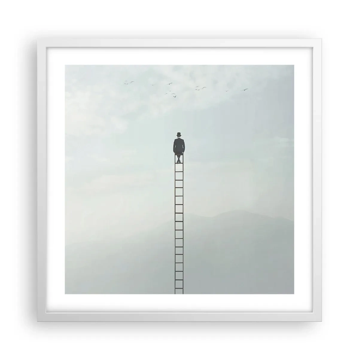 Poster în ramă albă - Fii deasupra - 50x50 cm