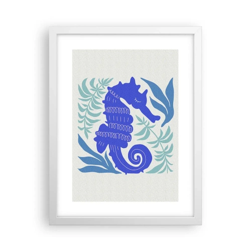 Poster în ramă albă - Pe o pajiște subacvatică - 30x40 cm