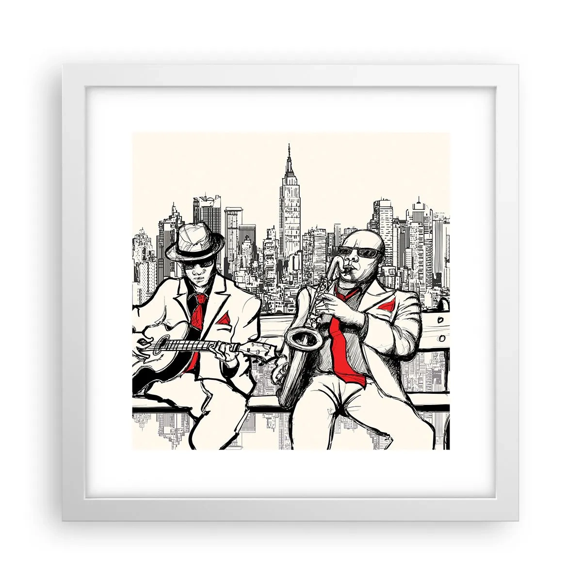 Poster în ramă albă - Improvizație la New York - 30x30 cm