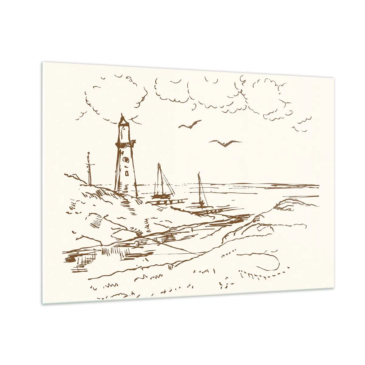 Tablou pe sticlă - Schiță de amintiri de vară - 100x70 cm