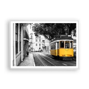 Poster în ramă albă - Sună fado în fundal - 100x70 cm