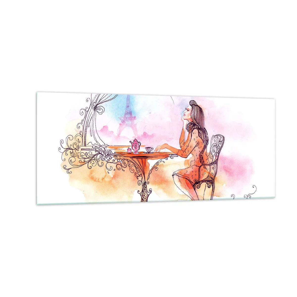 Tablou pe sticlă - Șic parizian - 100x40 cm
