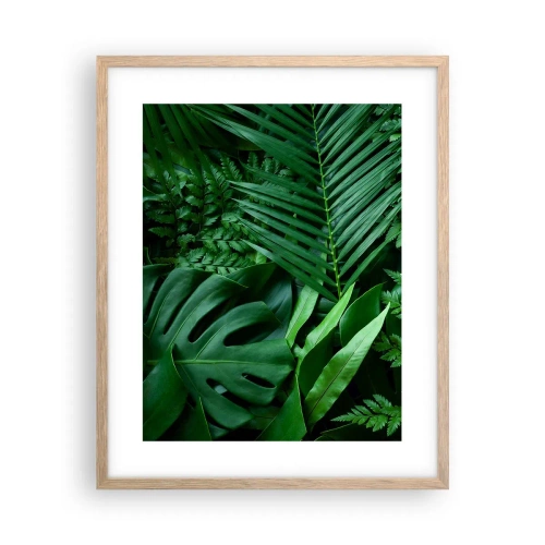Poster în ramă de stejar deschis - Înfășurate în verde - 40x50 cm