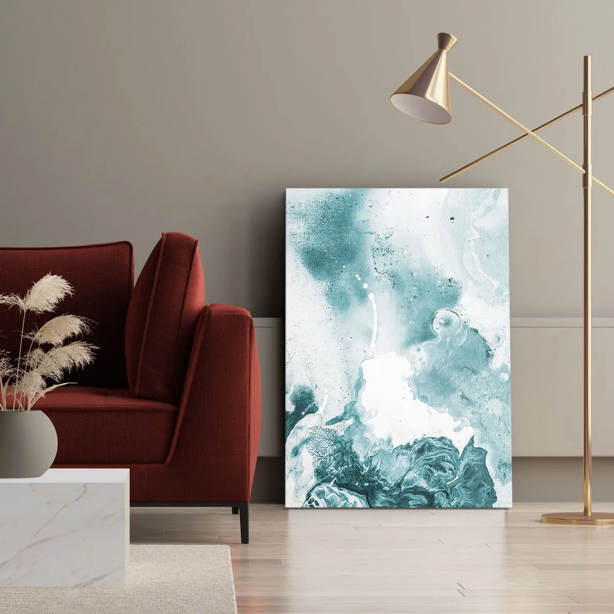 Tablou pe pânză - Câmpii inundabile de albastru - 50x70 cm