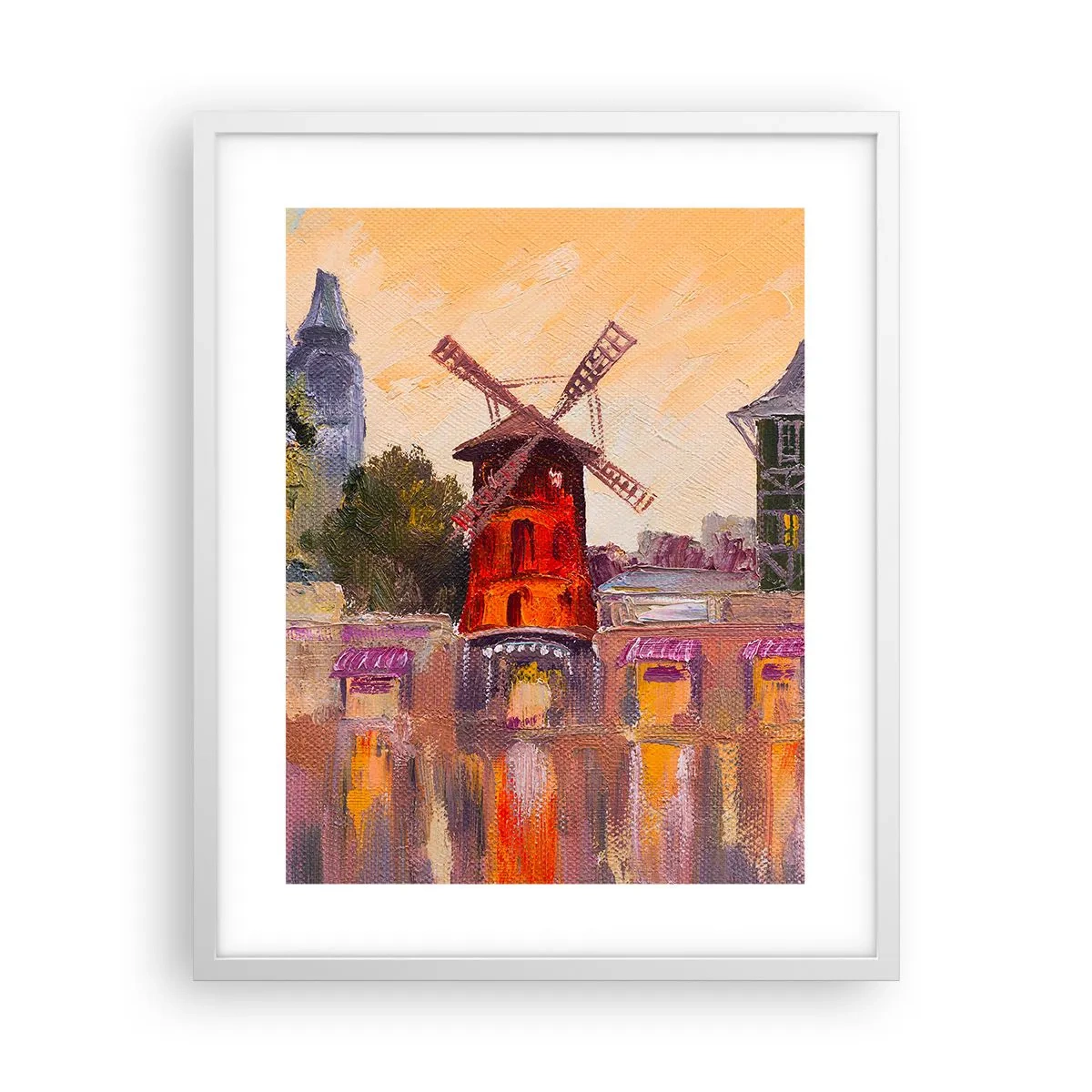Poster în ramă albă - Icoane pariziene - Moulin Rouge - 40x50 cm