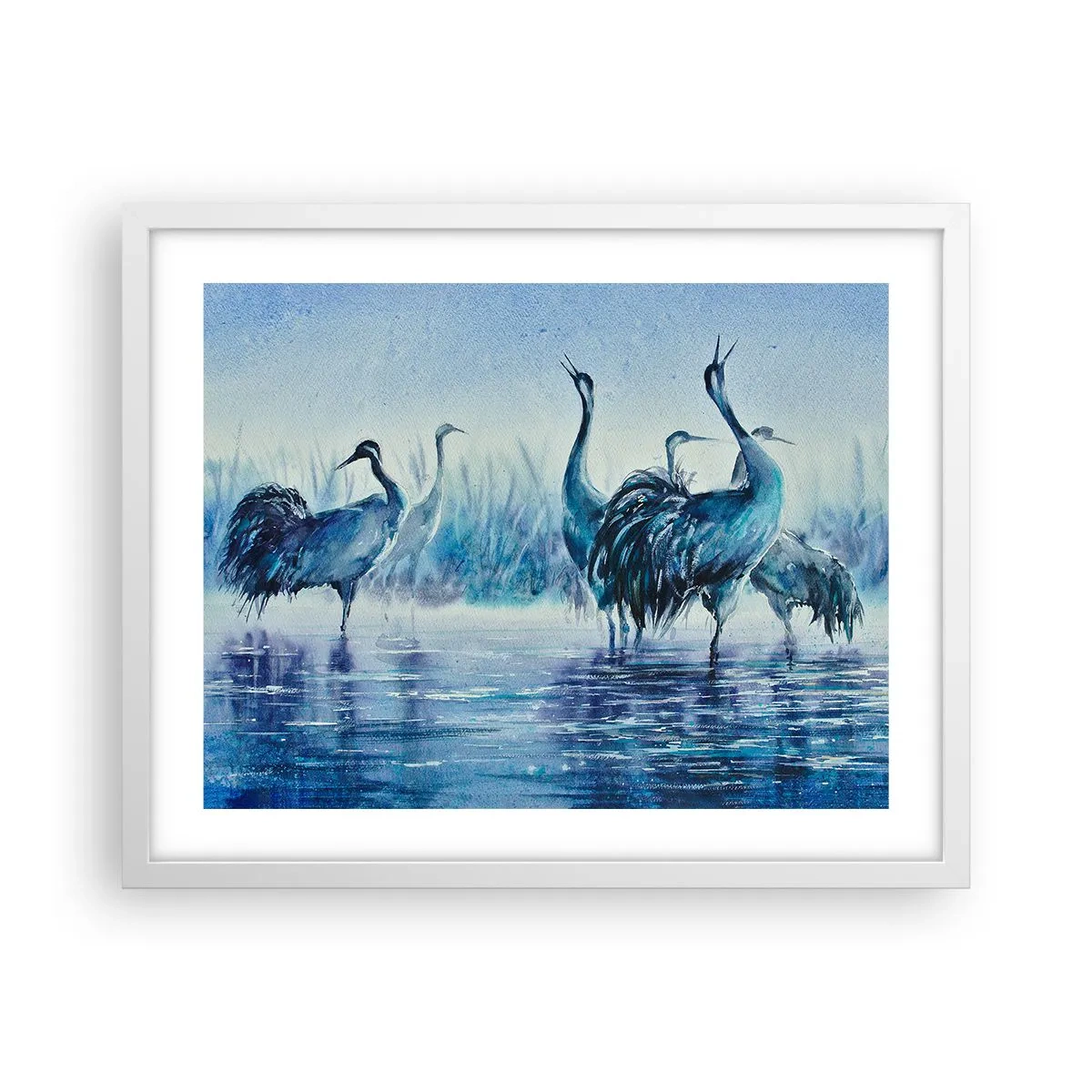 Poster în ramă albă - Întâlnirea de dimineață - 50x40 cm