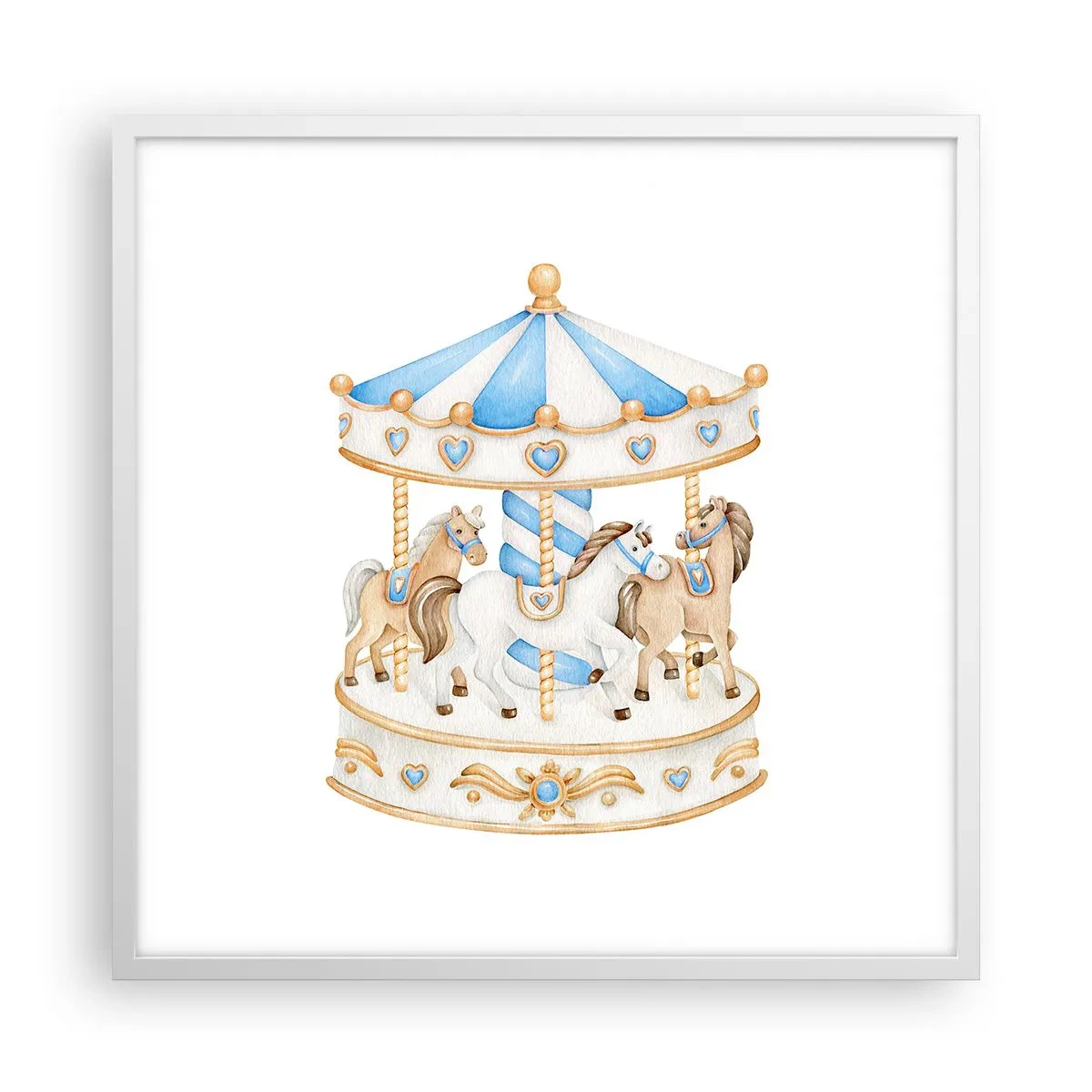 Poster în ramă albă - Copilărie dulce - 60x60 cm