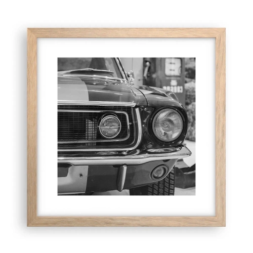 Poster în ramă de stejar deschis - Condus dur - 30x30 cm