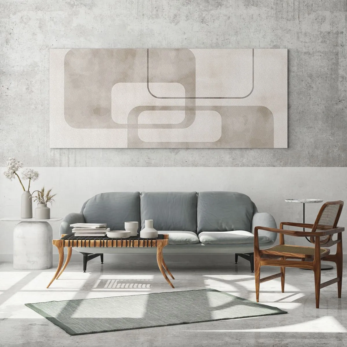 Tablou pe sticlă - Fuga geometrică - 120x50 cm