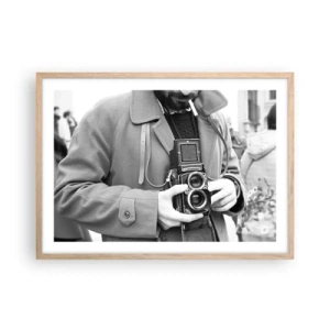 Poster în ramă de stejar deschis - În stilul retro - 70x50 cm