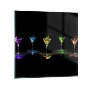 Tablou pe sticlă - Culori de bucurie în sticla de cristal - 60x60 cm