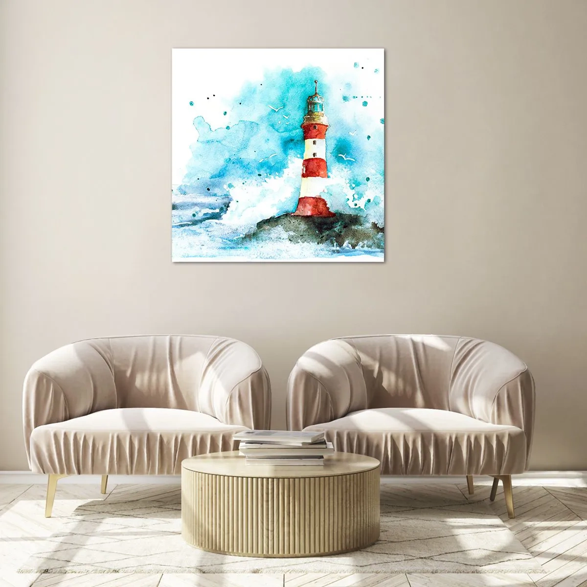 Tablou pe sticlă - Unitatea forțelor naturii - 70x70 cm