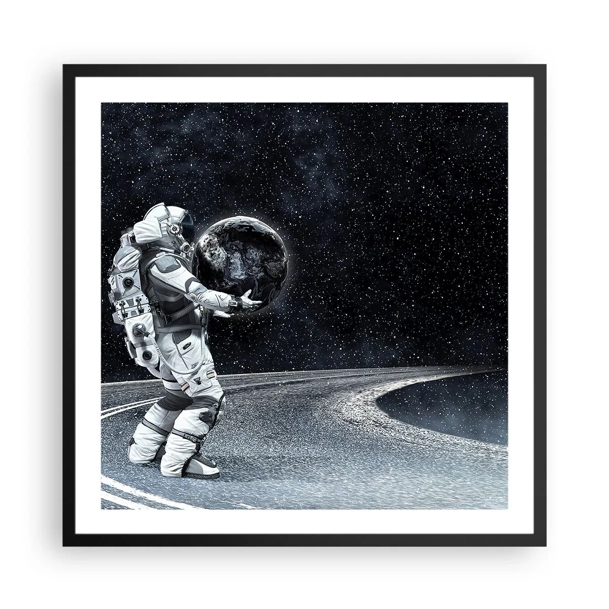 Poster în ramă neagră - Pe Calea Lactee - 60x60 cm