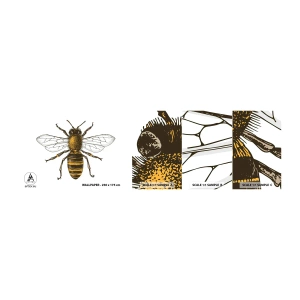 Mostră tapet autocolant Deluxe Sticker - Frumoasă și bună - Albină, Insectă, Natură - 100x30 cm