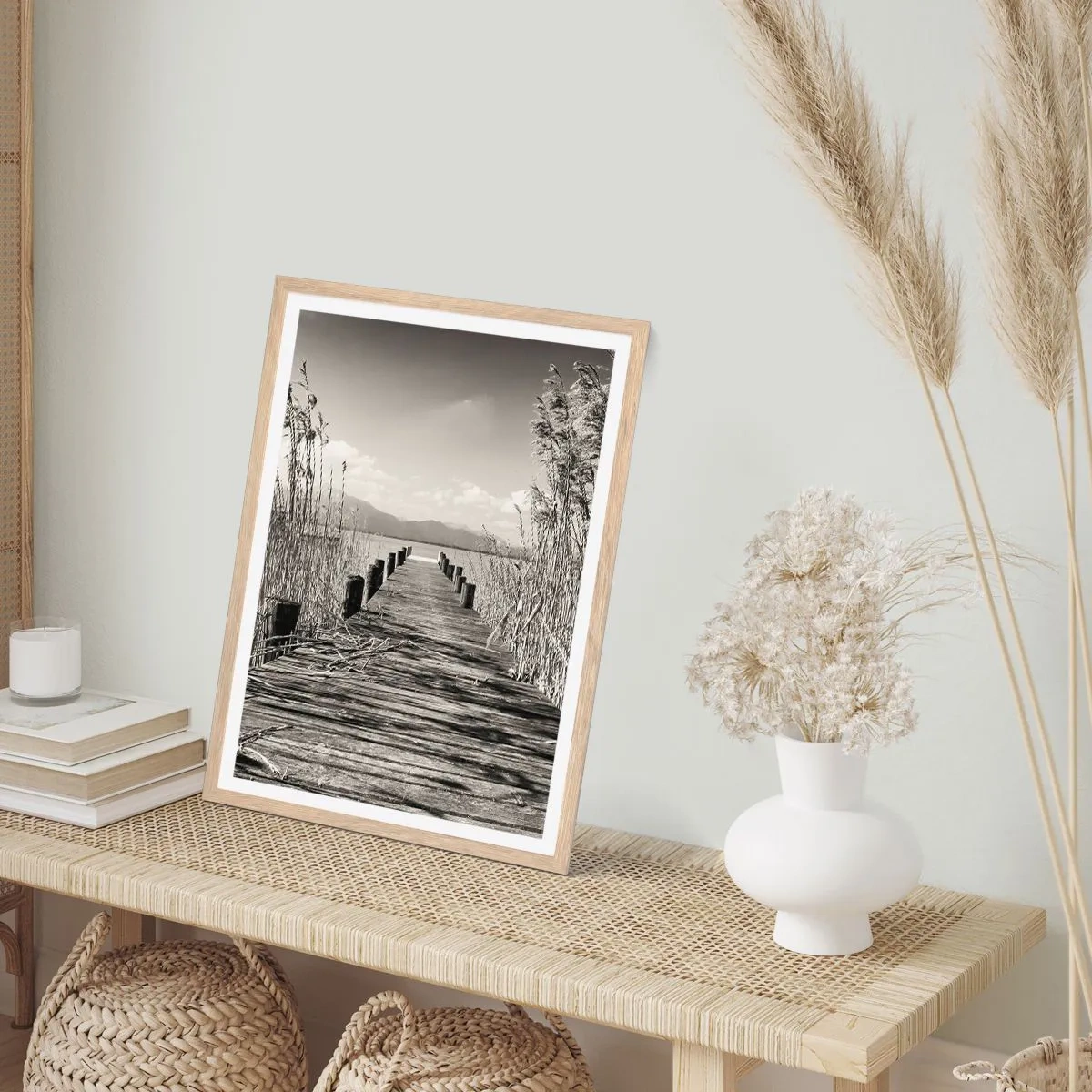 Poster în ramă de stejar deschis - În intimitatea ierburilor - 50x70 cm