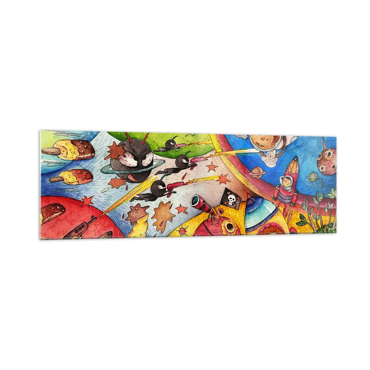 Tablou pe sticlă - O mare aventură spațială - 160x50 cm