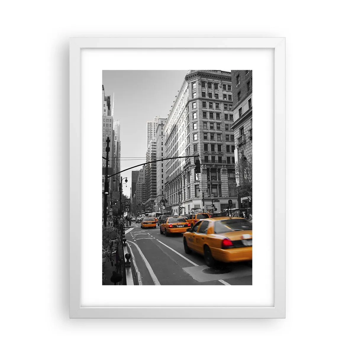 Poster în ramă albă - Soarele marelui oraș - 30x40 cm